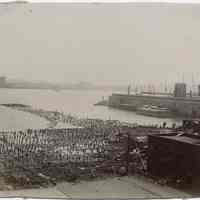          Sepia-tone photo of piers destroyed in June 1900 pier fire, Hoboken. picture number 1
   