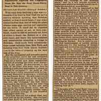 Article: HOBOCAN HACKINGH. Ferryboats; ferry. Extract from Winfield, published in Hoboken newspaper, Jan. 18, 1896.