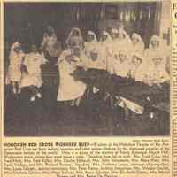 Newspaper clipping from album with photo of Hoboken Red Cross Volunteers; partial obituary of Louis Ferguson, from Jersey Observer, Jan. 7, 1941.