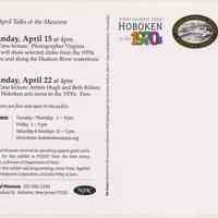 Postcard: From Another Time: Hoboken in the 1970s. April Talks at the Museum. HHM, 2007.