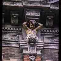 Color slide of close-up view of figurine bracket at 712 Adams between 7th and 8th