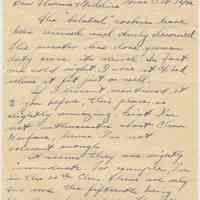 Letters, 2, to Florence & Madeline Miller, 716 Bloomfield Street from Cadet Richard Paganelli, Jr., Edgewood Arsenal, Oct.12 & Nov. 17, 1942.