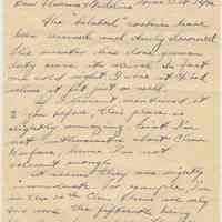 Letters, 2, to Florence & Madeline Miller, 716 Bloomfield Street from Cadet Richard Paganelli, Jr., Edgewood Arsenal, Oct.12 & Nov. 17, 1942.