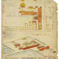 Fire map of W. & A. Fletcher Co. plant located on Hudson St. from 12th to 14th Streets, Hoboken, at the Hudson River, 1907.