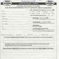 Application form for Hoboken Spring Arts & Music Festival, 1999.