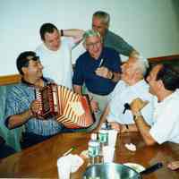 Color photo of the interior of the Monte San Giacomo Democratic Club, Inc. at 531 Adams St., during a Museum visit, Hoboken, July 9, 2000.