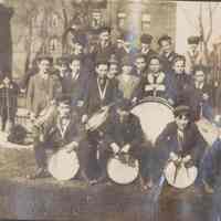 Digital image of photo of a group of musicians (Hoboken Playgrounds Field Band members?), Hoboken, no date, circa 1900-1915.