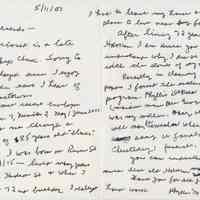 Notecard with accompanying donation, program, from Phyllis Moretto, May 1, 2001.