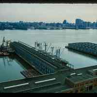 Color slide of aerial view from River & 3rd looking E