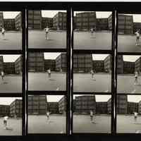 B+W negative contact sheet of images of Hoboken taken by John Conn. no date, [1976].