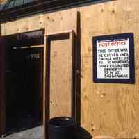 Color slide of renovation of the 734 Washington St. U.S. Post Office substation on the west side of Washington St., Hoboken, September, 1984.