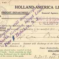 Postcard: Holland America, Hoboken, NJ