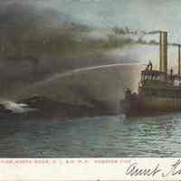 Postcard: Fire Boat, Hoboken, NJ