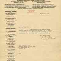 TLS to Blanche Miller (probably Florence Miller), Admiral Benson Club, Hoboken, March 6, 1919.