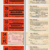 Tickets, weekly commutation, 5: Erie Lackawanna Railway, between Hoboken various stations; 1976.