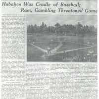 Folder of an illustrated article from "The Jersey Journal" Friday,October 30, 1933 about Hoboken baseball heritage.