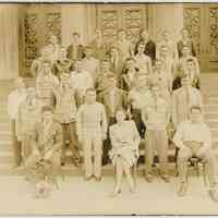          Black-and-white sepia-tone group photo of veteran students in attendance at A.J. Demarest High School, February to June, 1947. picture number 1
   