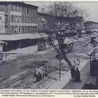 Photo of Washington St. looking north from Fifth to Sixth Sts., Hoboken, circa 1873-1879.