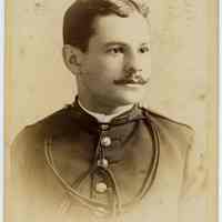 Cabinet photo of man in military uniform, no date, circa 1885-1890.