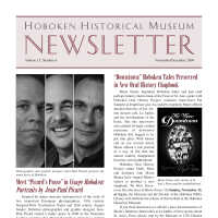 Hoboken Historical Museum Newsletter [Second Series], Volume 15, Number 6, Nov.-Dec. 2009.