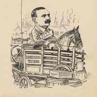 Caricature of C.M. Bernegau , [Hoboken, n.d., ca. 1907-1916]. From album, "Just for Fun"; archives catalogue 2005.018.0001.