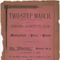          Sheet music: Two-Step March. Composed by William Disch. Dedicated to Hoboken Quartette (sic) Club, Dec. 31, 1894. picture number 7
   