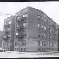 B&W photo of apartment building at 89 Storms Avenue, Jersey City.