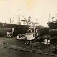 Image: S.S. Excalibur and the S.S. American Traveler in dry docks, United Dry Dock, Fletcher Plant, Hoboken, N.J., 1935.