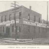 Printed B+W photograph of Lehman Brothers, Smelters & Refiners of Metal, 401 - 405 Jefferson Street., Hoboken, no date, ca. 1906-1908.