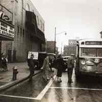 Digital image of b+w photo of the northeast corner of Washington and Newark Sts., Hoboken, 12:05 PM, May 23, 1951.