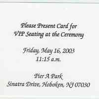          entry card, printed side
   