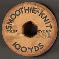 Spool, yarn, from Interstate Yarns, Hoboken, N.J., no date, ca. 1940-1980.