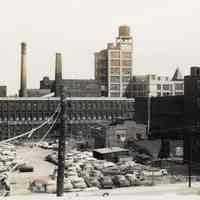 Digital images, 6, of b+w photos of demolition of American Lead Pencil Co. buildings, 5th, Clinton & Willow, Hoboken, ca. 1963.