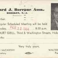 Postcard: Edward J, Borrone Assn., Hoboken, NJ