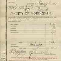 Notice of assessment for Jackson St. improvements between 1st St. & Newark Ave. levied on the North Hudson County Railway Co. by City of Hoboken, Feb. 3, 1895. Paid March 21, 1895.