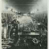 B+W copy photo of the machine shop interior at the W. & A Fletcher shipyard, Hoboken, no date, ca. 1890-1900.