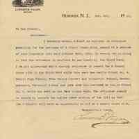 Veto by Mayor Lawrence Fagan of ordinance for purchase of a school house site. Hoboken, Nov 21, 1900.