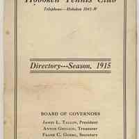 Hoboken Tennis Club. Directory - Season, 1915.