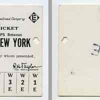 Ticket, transportation, sample: Erie-Lackawanna Railroad. Yearly Ten Trip Ticket Between Murray Hill & N.Y. 1963.