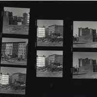 B+W negative contact sheet of images of Hoboken taken by John Conn. no date, [1976].