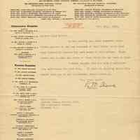 TLS to Florence Miller, Admiral Benson Club, Hoboken, Feb. 24, 1919.