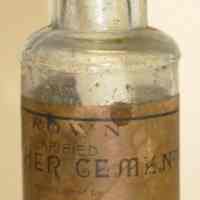 Bottle: Crown Clarified Leather Cement; sold by M. Krohn, 360 2nd St., Hoboken, N.J.. N.d., ca. 1890s-1900.