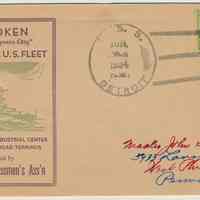 Postal cachet: Hoboken "The Mile Square City" Greets the U.S. Fleet. June 1934.