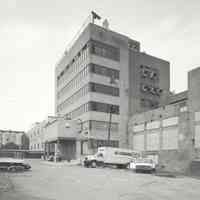 Digital image of B+W photo of former Maxwell House Coffee plant exterior, Soluble Building, Hoboken, 2003.