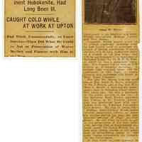 Newsclipping: published obituary of Allan W. Moore, Hoboken, no newspaper named or date, ca. Apr. 11, 1919.