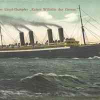 Postcard: Ship "SMS Kaiser Wilhem II", Hoboken, NJ