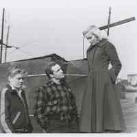 B+W publicity photo of Tom Hanley as Tommy, Marlon Brando, Eva Marie Saint in film "On the Waterfront," Hoboken, no date, ca. 1953-54,