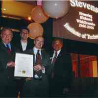          photo: (l) Mayor David Roberts; (3) Richard Widdicombe; (r) Harold Raveche
   