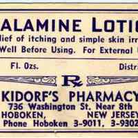 Blank printed container labels for Calamine Lotion from Kidorf