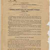 General Instructions for Preparing Summary Cards, 1918. War Dept., Office of the Provost Marshal General, Oct. 12, 1918.